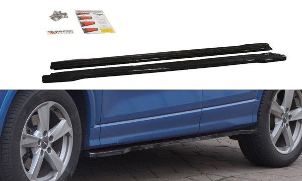 Maxton Side Skirts Diffusers Audi Q2 Mk.1 - Gloss Black