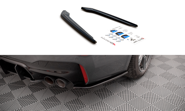 Maxton Rear Side Splitters BMW M5 F90 - Gloss Black