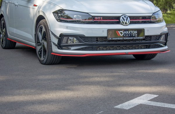 Maxton Front Splitter V.2 VW Polo Mk6 Gti - Gloss Black