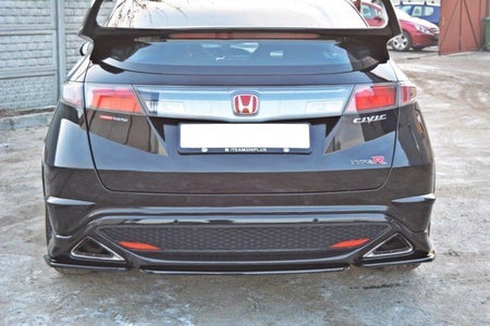 Maxton Central Rear Splitter Honda Civic VIii Type S/R (Without Vertical Bars) - Gloss Black