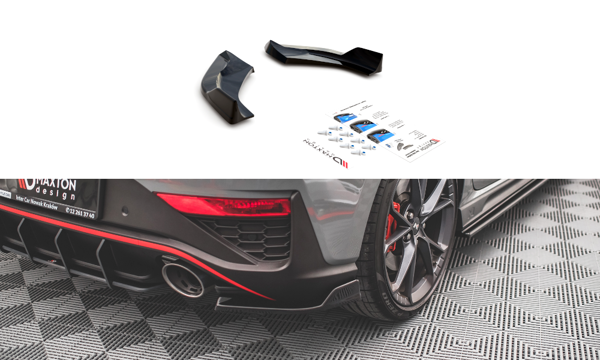 Maxton Rear Side Splitters V.3 Hyundai I30 N Hatchback Mk3 Facelift - Gloss Black