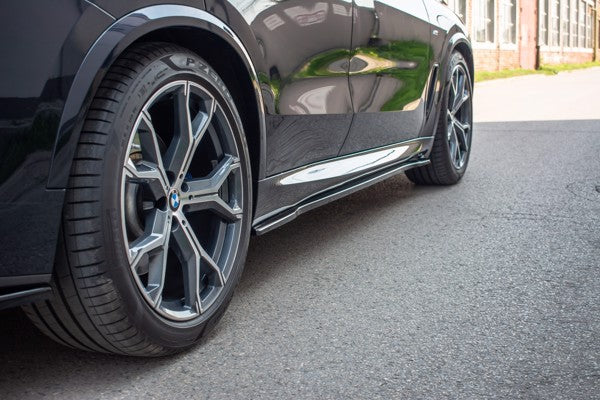 Maxton Side Skirts Diffusers For BMW X5 G05 M-Pack - Gloss Black