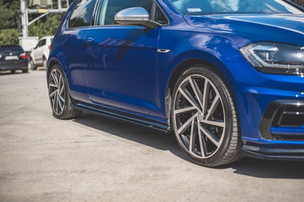 Maxton Side Skirts Diffusers V.4 VW Golf 7 R / R-Line Facelift - Gloss Black
