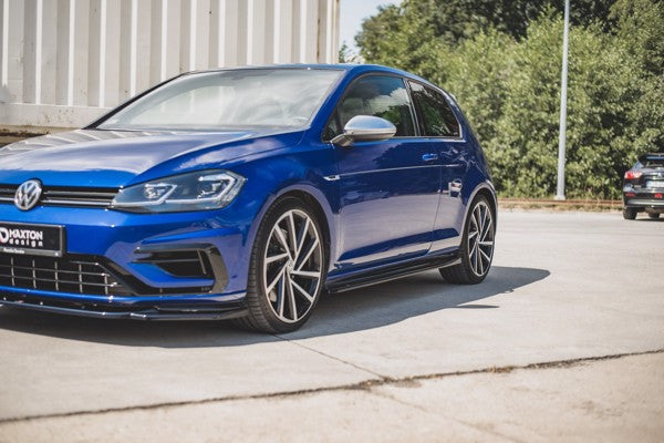 Maxton Side Skirts Diffusers V.4 VW Golf 7 R / R-Line Facelift - Gloss Black