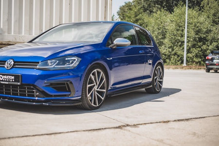 Maxton Side Skirts Diffusers V.4 VW Golf 7 R / R-Line Facelift - Gloss Black