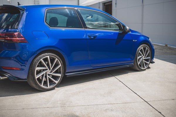 Maxton Side Skirts Diffusers V.4 VW Golf 7 R / R-Line Facelift - Gloss Black