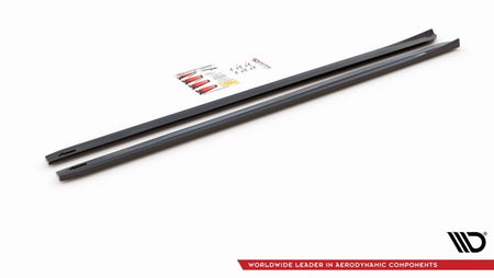 Maxton Side Skirts Diffusers V.4 VW Golf 7 R / R-Line Facelift - Gloss Black