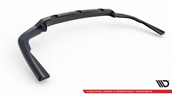 Maxton Central Rear Splitter (With Vertical Bars) V.3 BMW X6 M-Pack G06 - Gloss Black