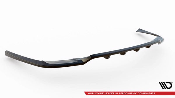 Maxton Central Rear Splitter (With Vertical Bars) Volvo Xc90 R-Design Mk2 Facelift - Gloss Black