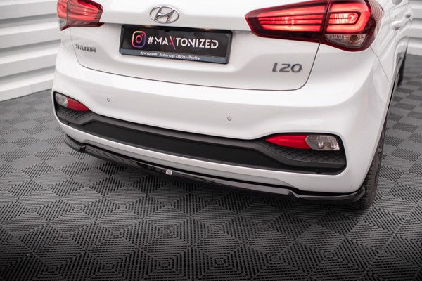 Maxton Central Rear Splitter Hyundai I20 Mk2 Facelift - Gloss Black