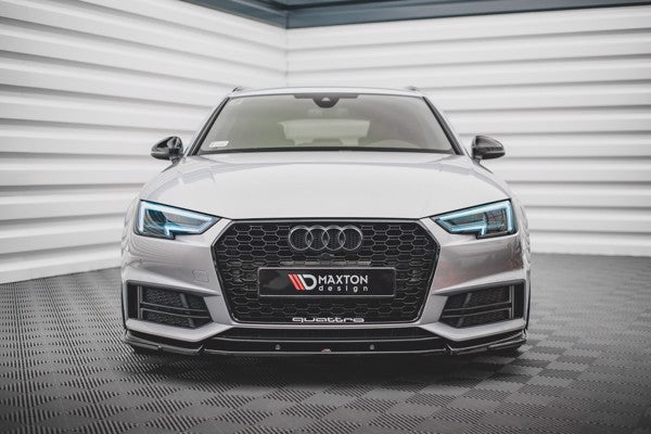 Maxton Front Splitter V.3 Audi S4 / A4 S-Line B9 - Gloss Black