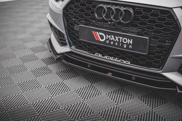 Maxton Front Splitter V.3 Audi S4 / A4 S-Line B9 - Gloss Black