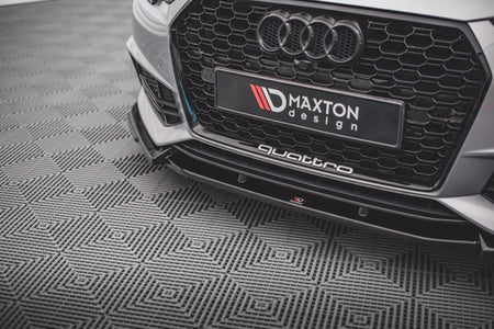 Maxton Front Splitter V.3 Audi S4 / A4 S-Line B9 - Gloss Black