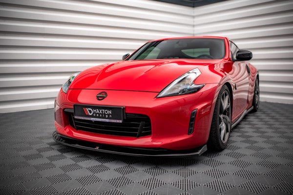 Maxton Front Splitter V.1 Nissan 370Z Facelift - Gloss Black