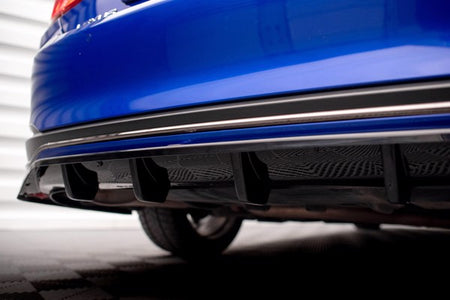 Maxton Central Rear Splitter (With Vertical Bars) Lexus Es F Sport Mk7 - Gloss Black