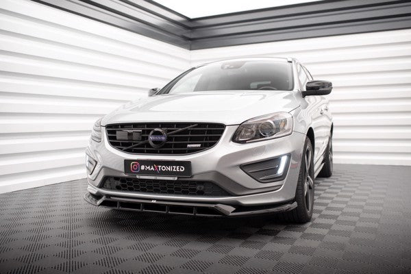 Maxton Front Splitter Volvo Xc60 R-Design Mk1 Facelift - Gloss Black