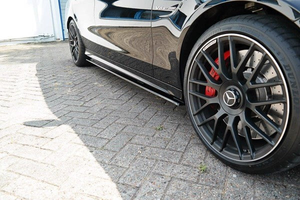 Maxton Side Skirts Diffusers Mercedes C-Class S205 63Amg Estate - Gloss Black
