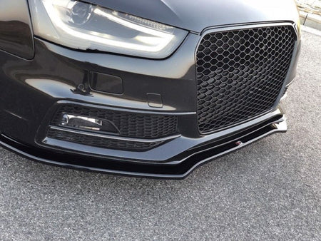 Maxton Front Splitter V.2 Audi S4 B8 Fl - Gloss Black