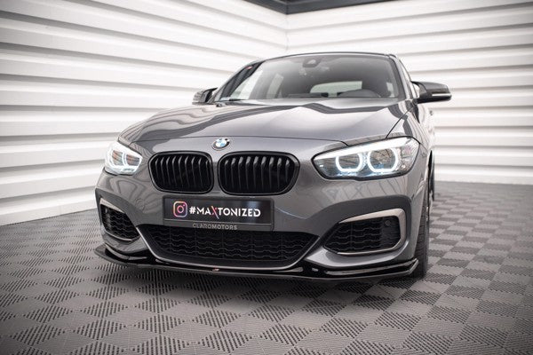 Maxton Front Splitter V.3 BMW 1 F20/F21 M-Power - Gloss Black