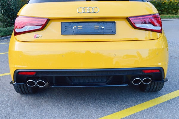 Maxton Central Rear Splitter Audi S1 8X - Gloss Black