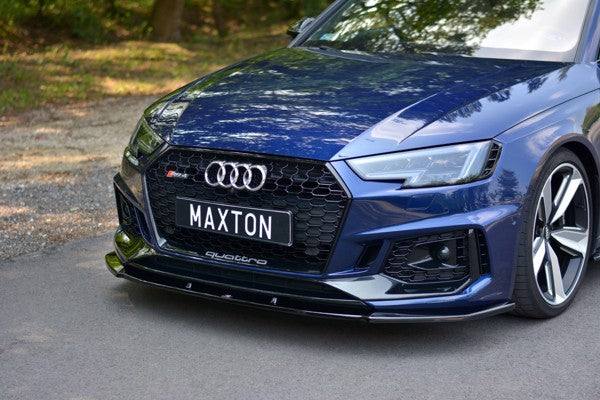 Maxton Front Splitter V.1 Audi RS4 B9 - Gloss Black