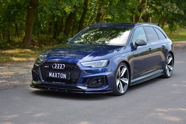 Maxton Front Splitter V.1 Audi RS4 B9 - Gloss Black