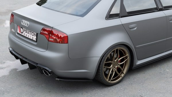 Maxton Rear Side Splitters V.2 Audi RS4 Sedan B7 - Gloss Black