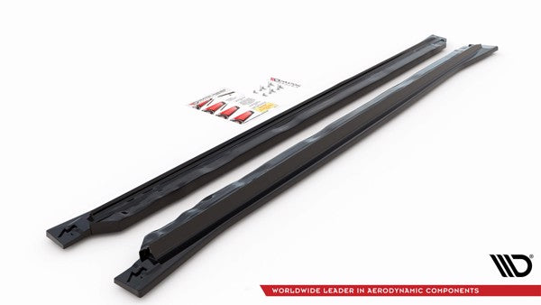 Maxton Side Skirts Diffusers Volkswagen Tiguan Allspace Mk2 - Gloss Black