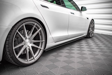 Maxton Side Skirts Diffusers Tesla Model S Facelift - Gloss Black