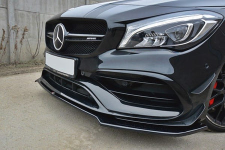 Maxton Front Splitter V.2 Mercedes Cla A45 Amg C117 Facelift - Gloss Black