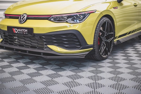 Maxton Racing Durability Front Splitter + Flaps Volkswagen Golf 8 Gti Clubsport - Black + Gloss Flaps    