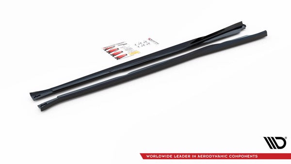 Maxton Side Skirts Diffusers V.2 Nissan 370Z  - Gloss Black