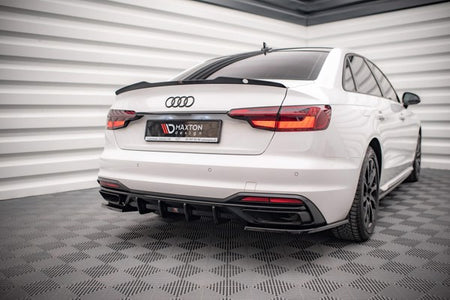 Maxton Rear Valance Audi A4 B9 Facelift - Gloss Black