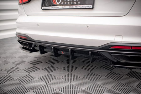 Maxton Rear Valance Audi A4 B9 Facelift - Gloss Black