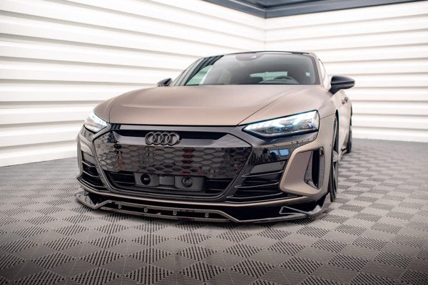 Maxton Front Splitter V.2 Audi E-Tron Gt / RS Gt Mk1 - Gloss Black
