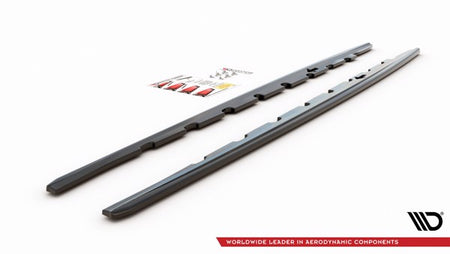 Maxton Side Skirts Diffusers V.1 For BMW 1 F40 M-Pack/ M135I  - Gloss Black