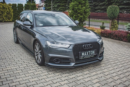 Maxton Front Splitter Audi S6 / A6 S-Line C7 Fl  - Gloss Black