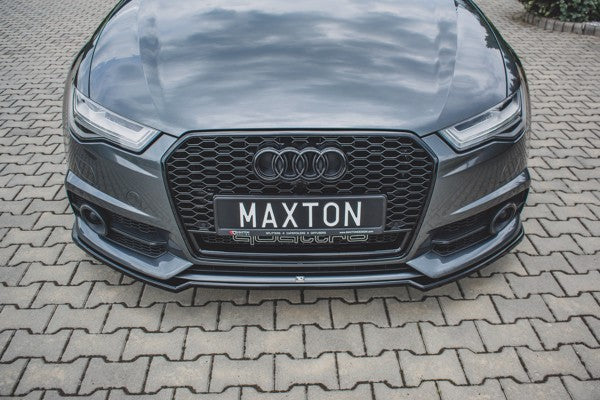 Maxton Front Splitter Audi S6 / A6 S-Line C7 Fl  - Gloss Black