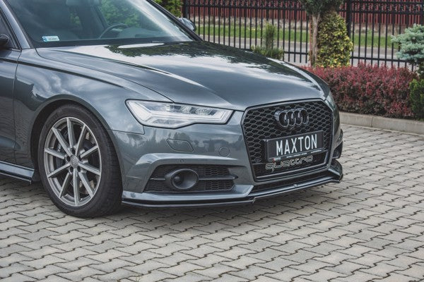 Maxton Front Splitter Audi S6 / A6 S-Line C7 Fl  - Gloss Black