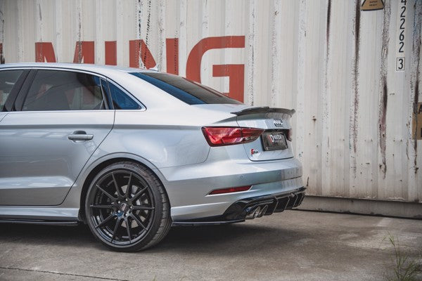 Maxton Rear Side Splitters V.2 Audi S3 Sedan 8V Facelift - Gloss Black