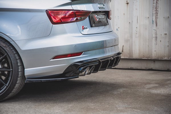 Maxton Rear Side Splitters V.2 Audi S3 Sedan 8V Facelift - Gloss Black