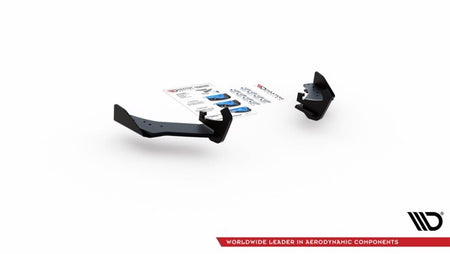 Maxton Racing Durability Rear Side Splitters + Flaps VW Golf 7 R Facelift - Black + Gloss Flaps    