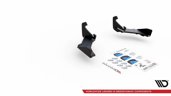 Maxton Racing Durability Rear Side Splitters + Flaps VW Golf 7 R Facelift - Black + Gloss Flaps    