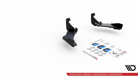 Maxton Racing Durability Rear Side Splitters + Flaps VW Golf 7 R Facelift - Black + Gloss Flaps    