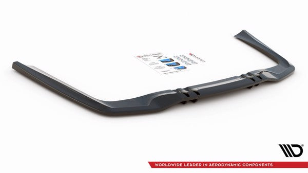 Maxton Central Rear Splitter (With Vertical Bars) Mercedes-Amg 53 4 Door Coupe - Gloss Black