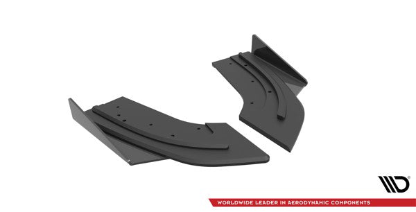 Maxton Street Pro Rear Side Splitters + Flaps Mazda 3 Mps Mk1 - Black + Gloss Flaps    