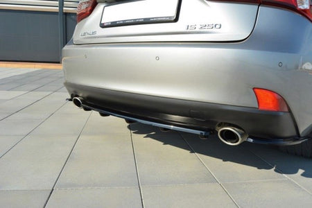 Maxton Central Rear Splitter Lexus Is Mk3 T (With Vertical Bars) - Gloss Black