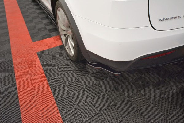 Maxton Rear Side Splitters V.2 Tesla Model X  - Gloss Black