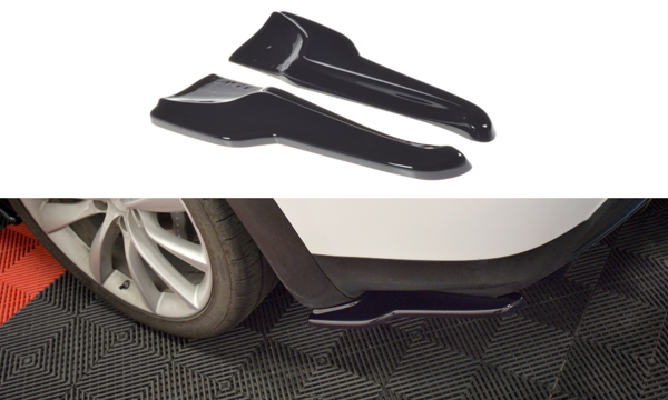 Maxton Rear Side Splitters V.2 Tesla Model X  - Gloss Black