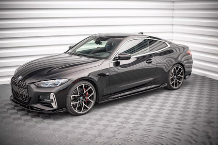 Maxton Side Skirts Diffusers V.2 BMW 4 M-Pack G22 - Gloss Black